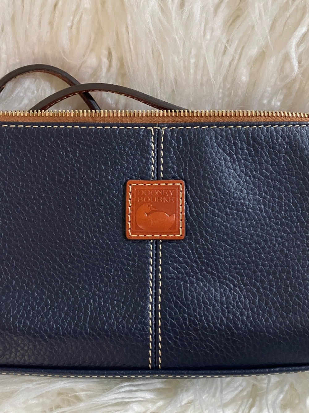 Dooney & Bourke Navy Pebble Leather Mini Cross-body Bag